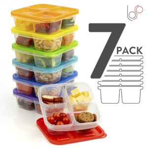 Snack Containers - 7 Pack, 4 Compartment Snack Containers, Lunchable Container, Lunchable Containers 4 Compartments, Kids Lunch Box Containers, Snack Containers For Adults, Lunchables Containers