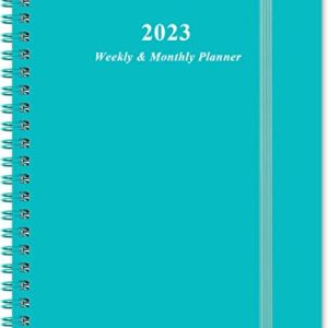 Planner 2024 - A5 Weekly & Monthly Planner & Journal to Track Goals, January 2023 - December 2023, 6.4" x 8.5" with Flexible Cover, Tabs, Strong Twin-Wire Binding, Inner Pocket