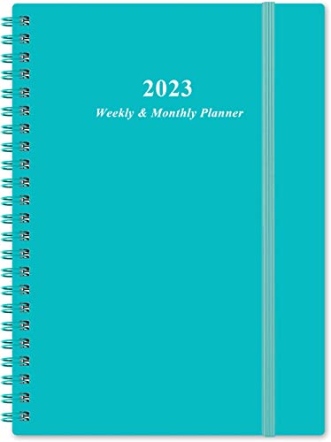 Planner 2024 - A5 Weekly & Monthly Planner & Journal to Track Goals, January 2023 - December 2023, 6.4" x 8.5" with Flexible Cover, Tabs, Strong Twin-Wire Binding, Inner Pocket