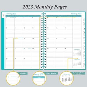 Planner 2024 - A5 Weekly & Monthly Planner & Journal to Track Goals, January 2023 - December 2023, 6.4" x 8.5" with Flexible Cover, Tabs, Strong Twin-Wire Binding, Inner Pocket