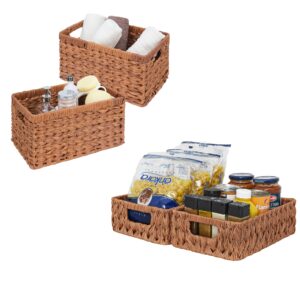 GRANNY SAYS Bundle of 2-Pack Wicker Storage Baskets & 2-Pack Wicker Shelf Baskets