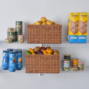 GRANNY SAYS Bundle of 2-Pack Wicker Storage Baskets & 2-Pack Wicker Shelf Baskets