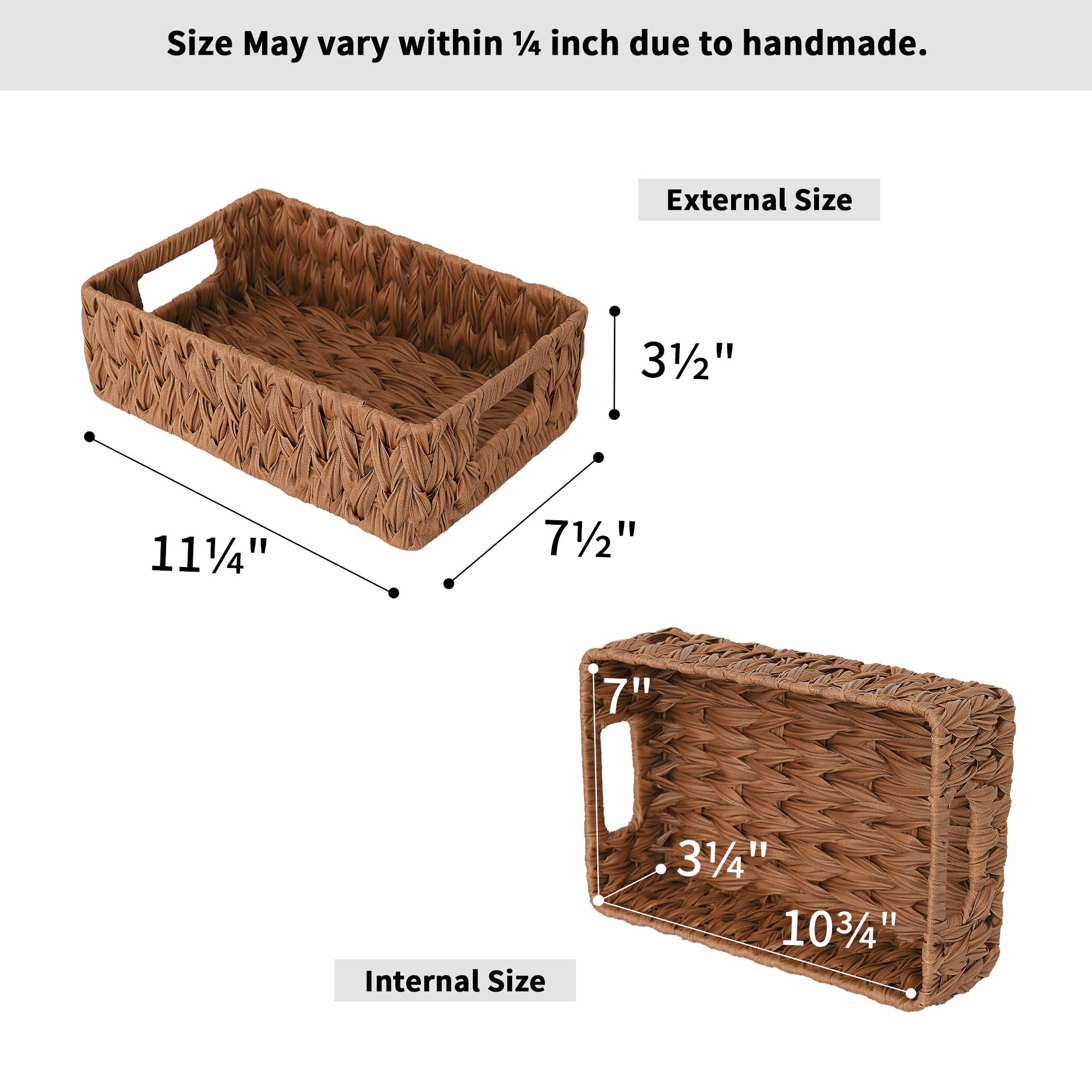 GRANNY SAYS Bundle of 2-Pack Wicker Storage Baskets & 2-Pack Wicker Shelf Baskets