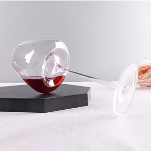 HALAWAKA Lead-Free Crystal Concave Bottom Red Wine Glasses Goblet（2PC - Black Bow Tie Crystal Wine Glass Champagne Glasses Bordeaux Cocktail Glass Cup