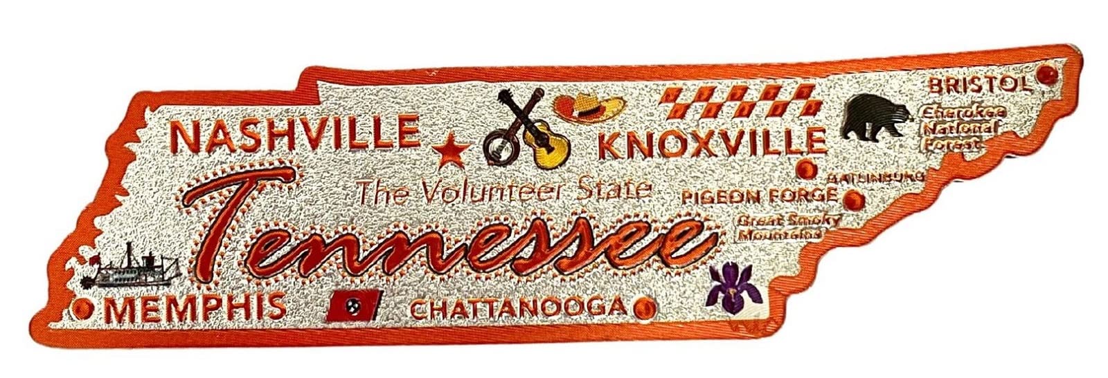 Tennessee The Volunteer State Foil Fridge Magnet