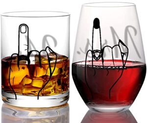 engagement gifts for couple- wine and whiskey mr and mrs gifts,wedding gifts for couple,mr and mrs glasses,unique bridal shower gift for bride
