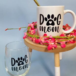 Dog Mom Gifts for Women - Funny Dog Mom Wine Glass & Coffee Mug for Mother’s Day, Christmas Gift, Best Friend Gift, Birthday’s, Grandma