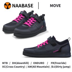 Women's MTB Mountain Bike Cycling Shoes for Flat Pedals,Perfect for Free Riding Mountain Biking D/H Enduro Cross Trail Commuter BMX Black/Pink-10.5