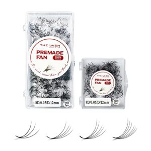 the lash supply 1000fans 3d 4d 5d 6d 7d 8d 10d 12d 14d wispy premade fan eyelashes, c/cc/d curl, 8-20mm length, 0.03/0.05/0.07 thickness, promade loose eyelash extension fans, mixed length pack