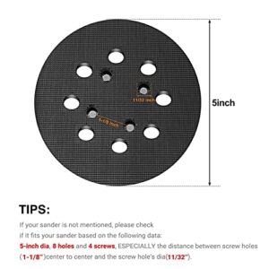 5 Inch Sander Pad Replacement for Ryobi #300527002, Hook and Loop Sander Backing Pad Compatible with Ryobi RS290, RS280/RS280VS, RS281VS, P411 Random Orbit Sander