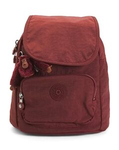 kipling women's marigold small backpack, adjustable, removable crossbody strap, nylon travel organizer, intense maroon b, 9''l x 11.75''h x 5''d