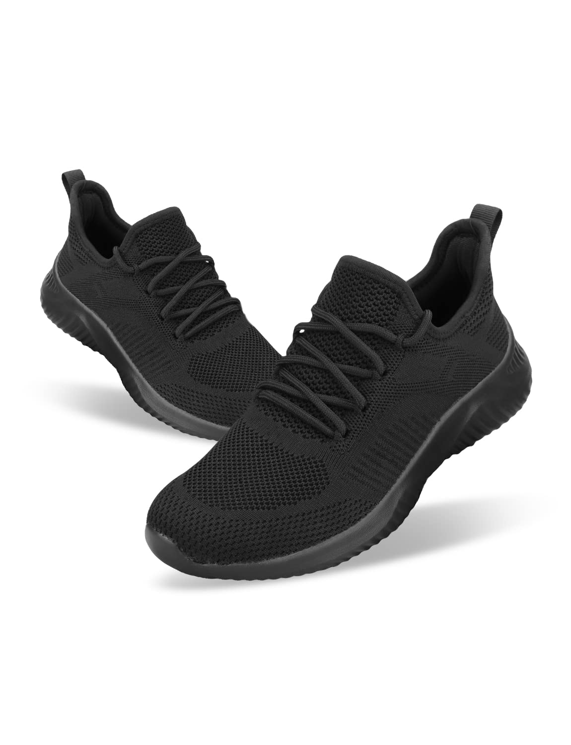 Slip On Sneakers for Women-Fashion Sneakers Walking Shoes Non Slip Lightweight Breathable Mesh Running Shoes Comfortable All Black 8.5