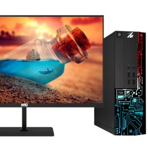 Computer Desktop PC, Intel Core i7, TechMagnet Siwa 8, 16GB RAM, 128GB SSD Boot + 2TB HDD, New MTG Dual 22 Inch Monitor, Gaming Kit with Webcam, WiFi, Win 11 Home (Renewed)