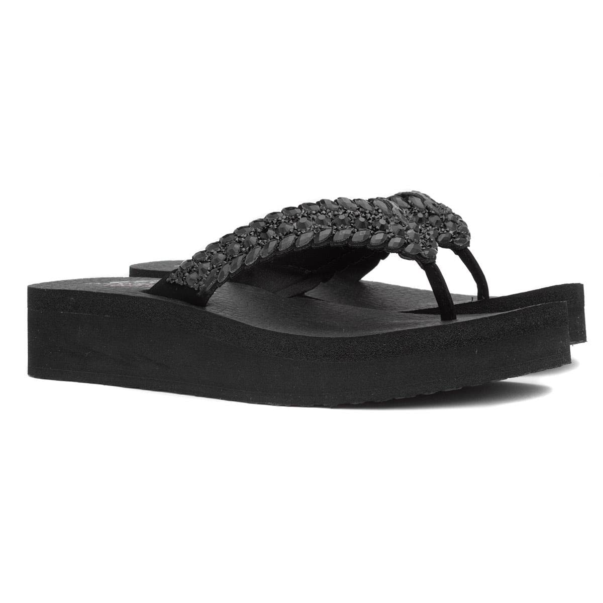 SKECHERS(スケッチャーズ) Women Sandal, Black, 25.0 cm