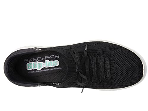 Skechers Sport Women's Women's Hands Free Slip-ins Ultra Flex 3.0-Brilliant Path Sneaker, Black/White, 7.5