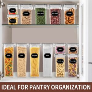 PRAKI Airtight Food Storage Containers Set with Lids - 24 PCS, BPA Free Kitchen and Pantry Organization, Plastic Leak-proof Canisters for Cereal Flour & Sugar - Labels & Marker(Grey0
