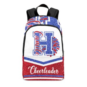 yeshop cheerleader blue red personalized backpack for teen boys girls,custom travel backpack bookbag casual bag name gift