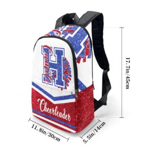 Yeshop Cheerleader Blue Red Personalized Backpack for Teen Boys Girls,Custom Travel Backpack Bookbag Casual Bag Name Gift