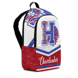 Yeshop Cheerleader Blue Red Personalized Backpack for Teen Boys Girls,Custom Travel Backpack Bookbag Casual Bag Name Gift