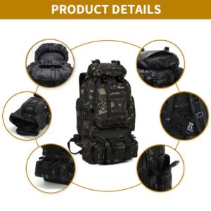 TianYaOutDoor Military Tactical Backpack Detachable Molle Bag Large capacity Rucksack Camping Hiking Backpack for Men Women