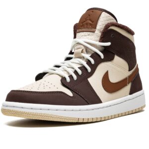 Jordan Womens WMNS Air 1 MID SE DO6699 200 Brown Basalt Fleece - Size 12W