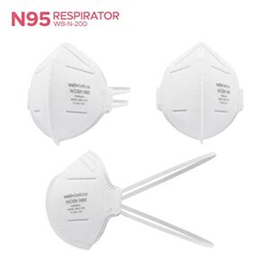 Well Before N95 Mask NIOSH Approved - Respirator Face Masks Individually Wrapped N95 Masks - Pack Of 10, White