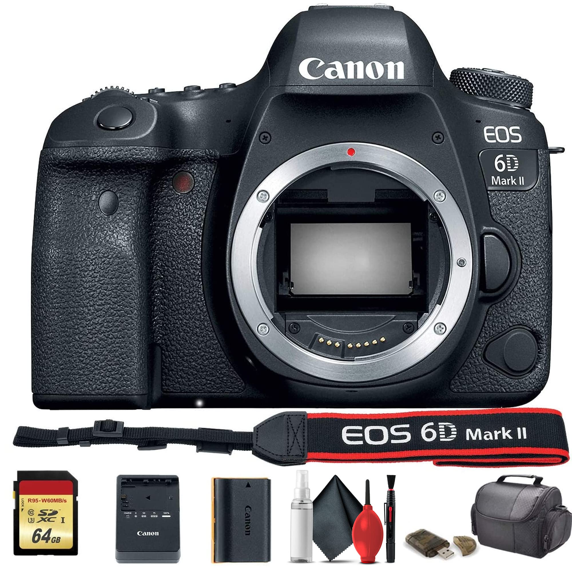 Canon EOS 6D Mark II DSLR Camera (1897C002) - Starter Bundle (Renewed)