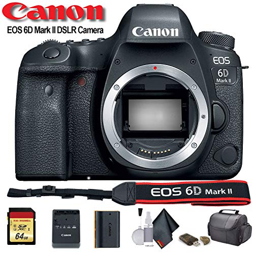 Canon EOS 6D Mark II DSLR Camera (1897C002) - Starter Bundle (Renewed)