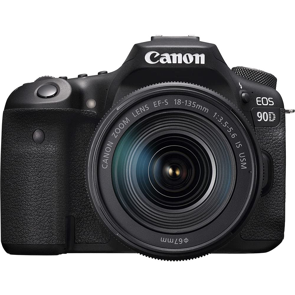 Canon EOS 90D DSLR Camera with 18-135mm Lens, Canon EF-S 10-18mm f/4.5-5.6 is STM Lens, Soft Padded Case, Memory Card, and More (Renewed)