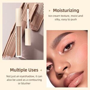 SUMEITANG 8 Colors Matte Liquid Eyeshadow Set, Neutral Naked Eyeshadow Smooth Lightweight High-pigmented Cream Brown Eye Shadow Stick Quick-Drying Waterproof Long Lasting Eye Makeup