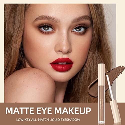 SUMEITANG 8 Colors Matte Liquid Eyeshadow Set, Neutral Naked Eyeshadow Smooth Lightweight High-pigmented Cream Brown Eye Shadow Stick Quick-Drying Waterproof Long Lasting Eye Makeup