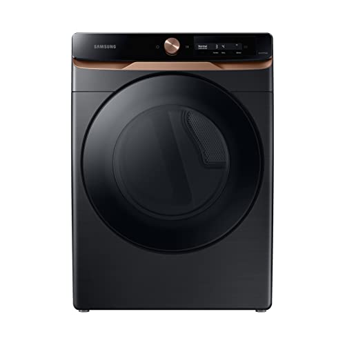 SAMSUNG 7.5 Cu Ft AI Smart Dial Electric Dryer, Large Capacity Machine, Stackable for Small Spaces w/ 30 Min Super Speed Clothes Drying, Energy Star Certified, DVE46BG6500VA3, Brushed Black