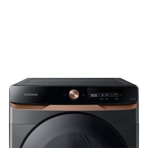 SAMSUNG 7.5 Cu Ft AI Smart Dial Electric Dryer, Large Capacity Machine, Stackable for Small Spaces w/ 30 Min Super Speed Clothes Drying, Energy Star Certified, DVE46BG6500VA3, Brushed Black