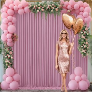 10x10 dusty pink backdrop curtain for parties wedding wrinkle free pink photo curtains backdrop drapes fabric decoration for birthday party baby shower 5ft x 10ft,2 panels