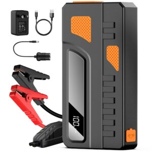 bookoo portable charger power bank 66000mwh with car jump starter and 110v ac outlet, phone battery power bank with led light for 12v car (8l gas or 6.5l diesel) home outdoor and camping