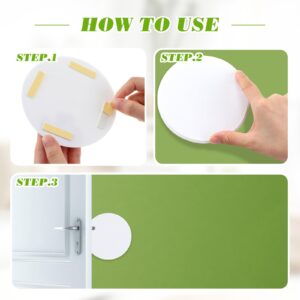 BBTO Door Stoppers Wall Protector 12 Pack 5 inch Door Knobs Protector White Round Wall Hole Cover Plastic Wall Self Adhesive Protector Avoiding Broken