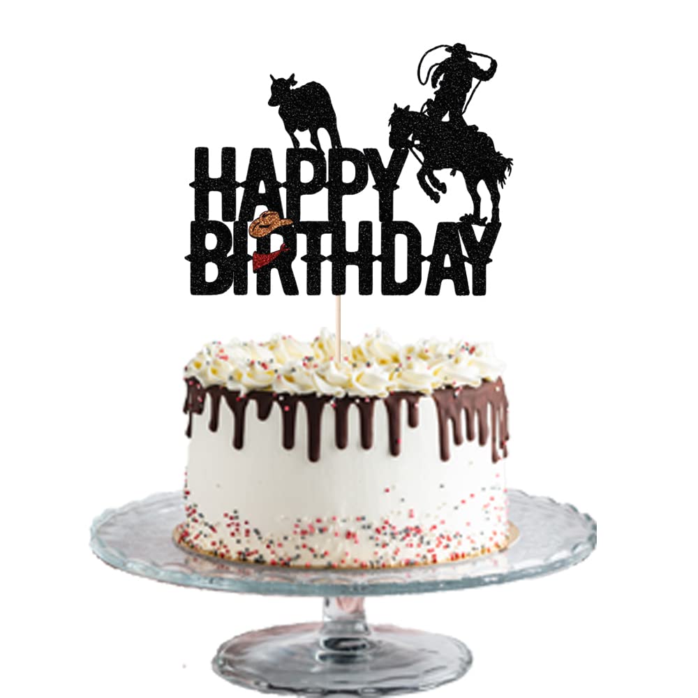 Cowboy Happy Birthday Cake Topper shiny cowboy happy birthday cake topper for boys girls cowboy themed birthday decorations