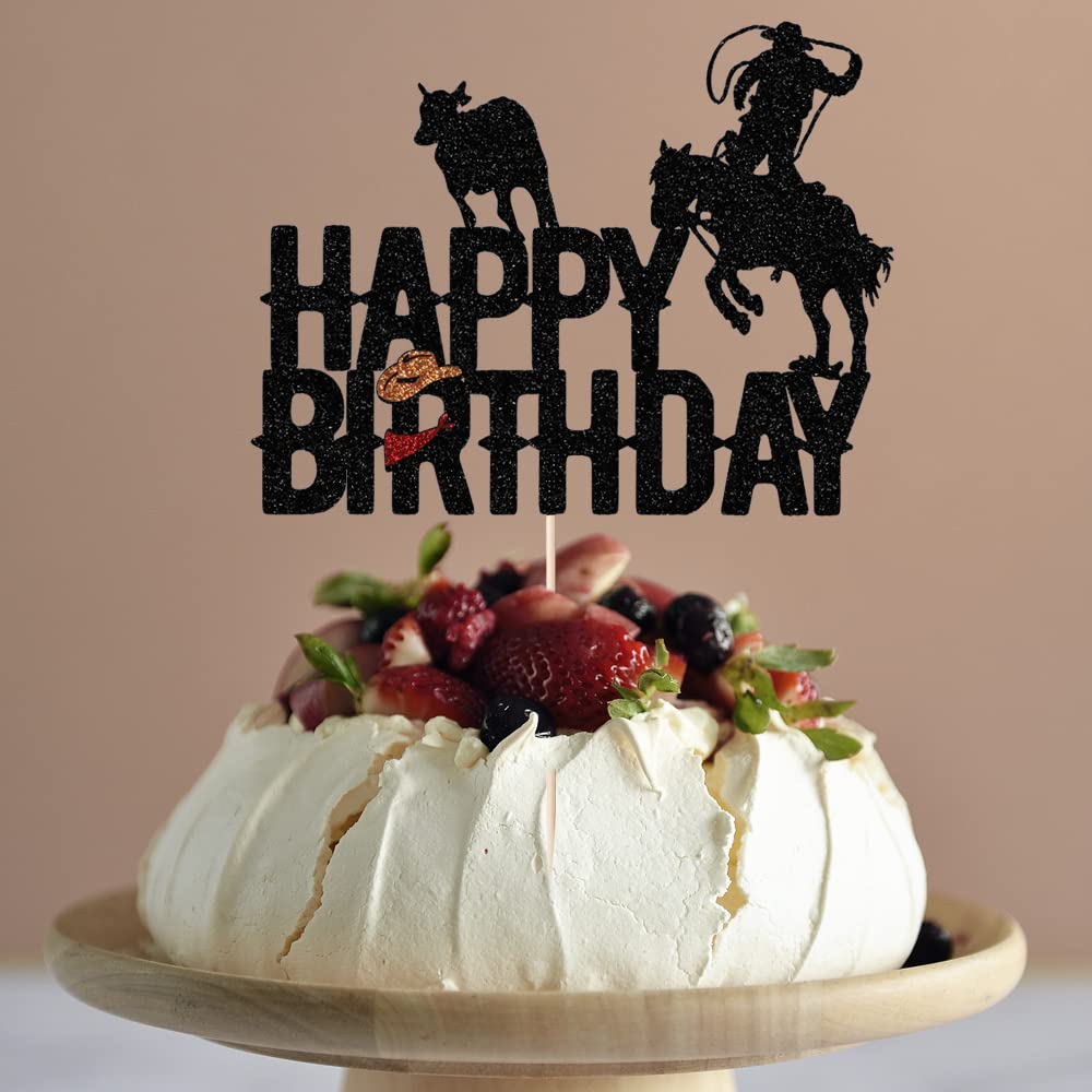 Cowboy Happy Birthday Cake Topper shiny cowboy happy birthday cake topper for boys girls cowboy themed birthday decorations