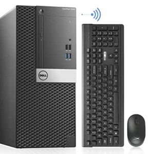 dell optiplex 5040 tower, intel core i7-6700, 16gb ram, 256gb m.2 nvme ssd, 1tb hdd, ac8260 wifi, windows 10 pro, 3840 x 2160 monitor support, altec wireless keyboard and mouse