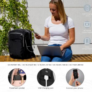 Swissdigital Design Laptop Backpack For Women,College Backpack With Usb Charging Port,Computer Backpacks For Work Business Platinum (KATY ROSE SD1006F-01B)