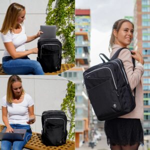 Swissdigital Design Laptop Backpack For Women,College Backpack With Usb Charging Port,Computer Backpacks For Work Business Platinum (KATY ROSE SD1006F-01B)