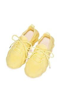 cape robbin minol breathable non-slip mesh knit 450 lightweight walking running sneakers,yellow,8