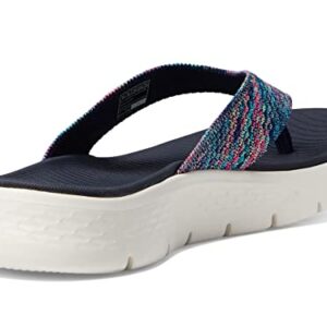 Skechers Women's GO Walk Flex Sandal-INVOKE Flip-Flop, Navy Multi, 11