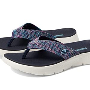 Skechers Women's GO Walk Flex Sandal-INVOKE Flip-Flop, Navy Multi, 11