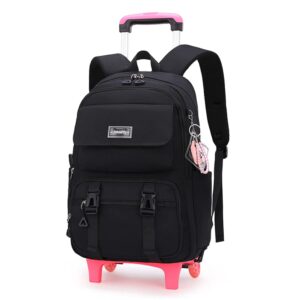 zhanao rolling backpack luggage bookbag with wheels trolley bag wheeled travel backpack for girls & boys trolley bag