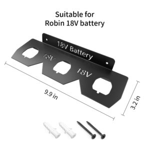 Metal Ryobi 18V Battery Holder,Durable Battery Wall Mount Rack for Ryobi 18V Battery,Ryobi Battery Storage with 3 Slots,Battery Mount Organizer for Ryobi 18V,Black,Patent Pending!!!