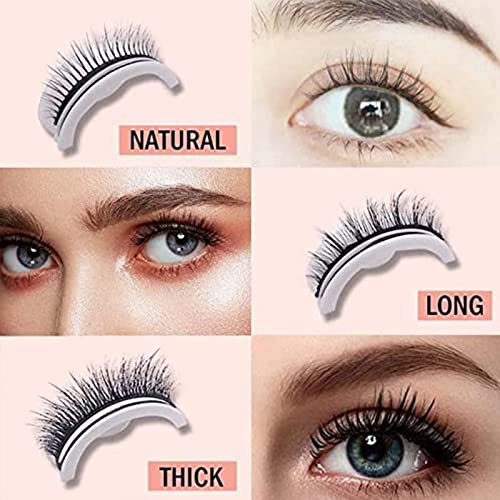 2022 New Reusable Self Adhesive Lashes, Waterproof Reusable Eyelashes No Eyeliner or Glue, Fake Eyelashes Natural Look, Stable/non-slip Natural Lashes, Perfect False Eyelashes for Women (NATURAL)