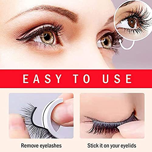 2022 New Reusable Self Adhesive Lashes, Waterproof Reusable Eyelashes No Eyeliner or Glue, Fake Eyelashes Natural Look, Stable/non-slip Natural Lashes, Perfect False Eyelashes for Women (NATURAL)