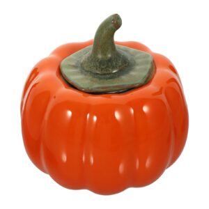 zerodeko candy jar halloween bowl pumpkin jar tea storage canister can with lids porcelain tea container 190ml sugar canister holder sugar bowl cookie jar pumpkin candy dish snack containers