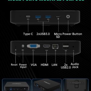 ATOPNUC Ubuntu Linux Mini PC,Intel Celeron N4020 Linux Computer 4GB RAM 128GB eMMC,Fanless Micro Desktop Computer Suppport HDMI&VGA,2.4/5G WiFi,BT5.0,Gigabit Ethernet for Business, Home